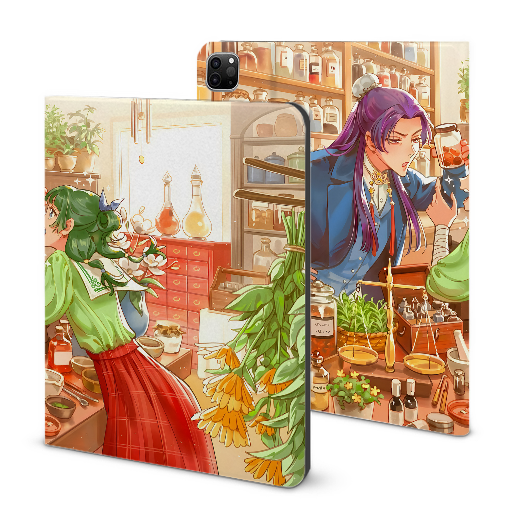 （画像用） 薬屋のひとりごと The Apothecary Diaries IPad ケース ブック型 PUレザー TPU 耐衝撃 軽量 薄型 ペン収納なし 全面保護 IPad 各モデル対応